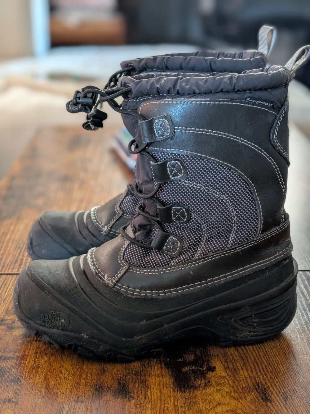 The North Face Big Kids' Black Insulated Snow Boots Size 2